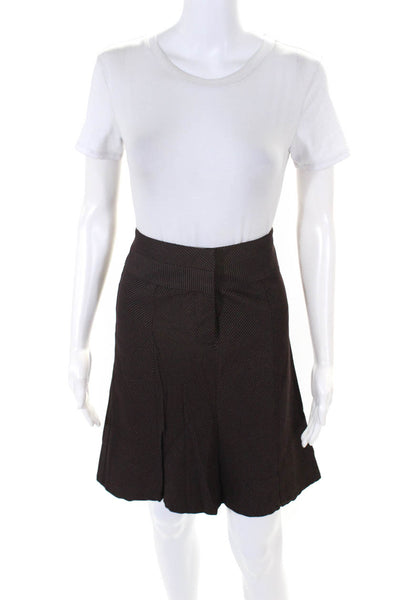 Poleci Womens Pinstripe Stretch Twill Flare Pencil Skirt Brown Size 2