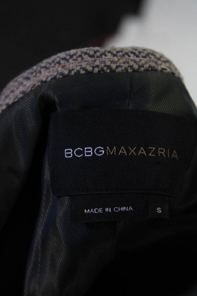 BCBG Max Azria Womens Collared Abstract Single Button Blazer Brown Size Small