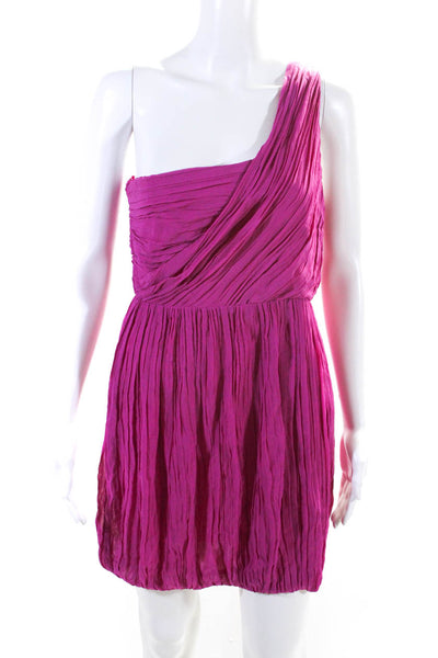 Theory Women's One Shoulder Dress Pink Size 6