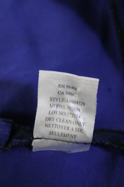 Theory Womens Purple Cotton Printed Sleeveless Peplum Blouse Top Size L
