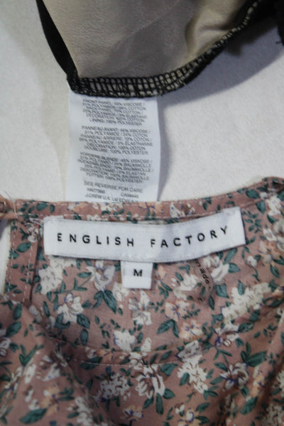 J Crew English Factory Womens Tank Long Sleeve Blouse Black Pink Size M Lot 2