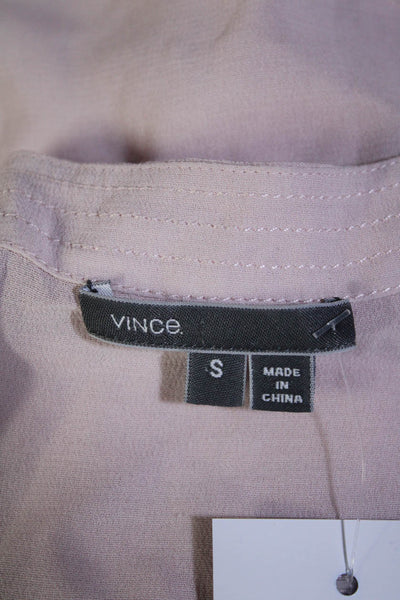 Vince Womens Split Hem Zip Strap Tank Top Blouse Pink Size 2