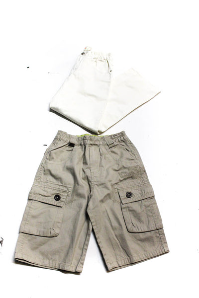 Catimini ETRO Girls Cargo Straight Shorts Chino Pants Beige White Size 8 Lot 2