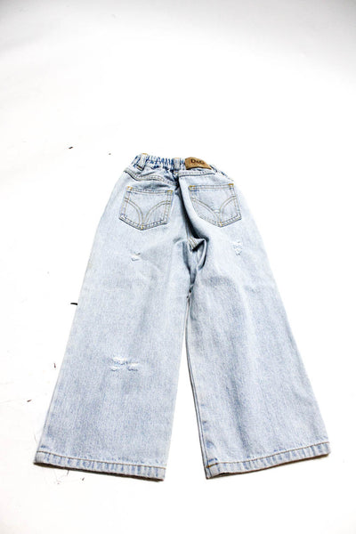 D&G Catimini Girls Distressed Straight Leg LS Jeans T-Shirt Blue Size 3 8 Lot 2
