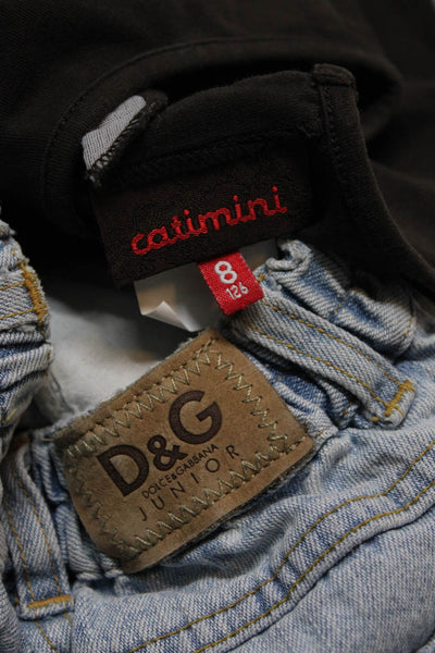 D&G Catimini Girls Distressed Straight Leg LS Jeans T-Shirt Blue Size 3 8 Lot 2