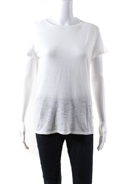 360 Sweater Womens Short Sleeve Tee Shirt White Cotton Size Extra Small