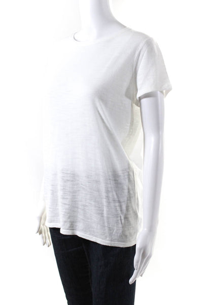 360 Sweater Womens Short Sleeve Tee Shirt White Cotton Size Extra Small