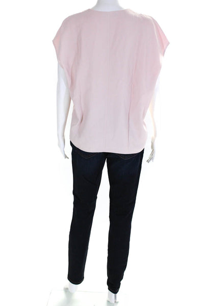 Everlane Womens Dark Wash Skinny Jeans Tank Top Blouse Pink Size 6 28 Lot 2