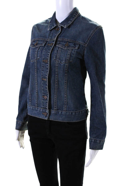 J Crew Womens Blue Cotton Long Sleeve Denim Jacket Size XS