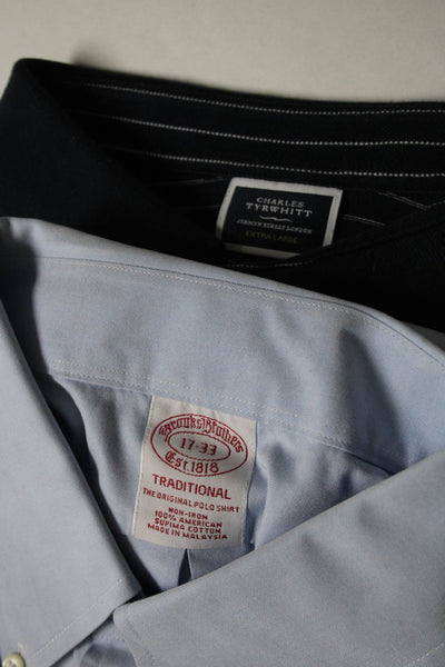 Charles Tyrwhitt Mens Striped Polo Shirt Pointed Dress Shirt Blue XL 17 Lot 2