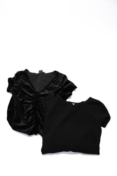 Aqua Womens Short Sleeve Velvet Shift Dresses Black Size Medium Lot 2