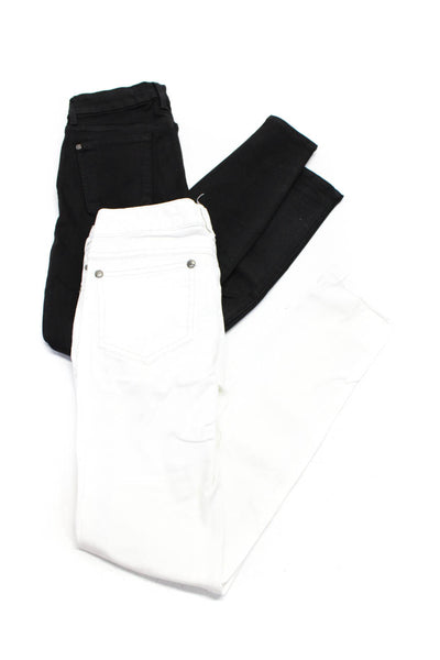 7 For All Mankind Free People Women's Skinny Jeans Black White Size 25 27 Lot 2