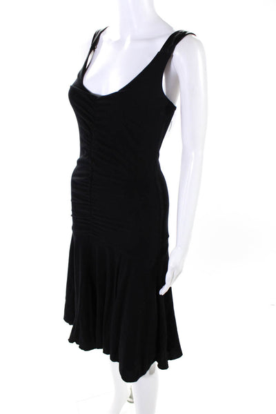 Velvet Womens Black Cotton Sleeveless V-Neck Shift Dress Size M