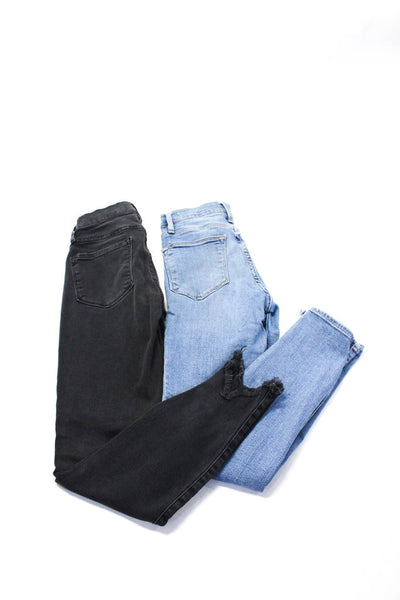 Frame Womens Crop Skinny Jeans Blue Dark Gray Size 24 Lot 2