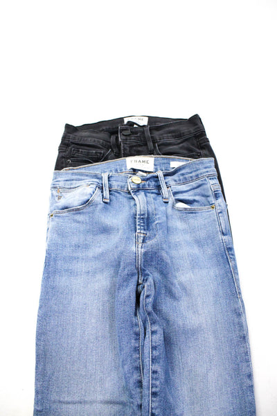 Frame Womens Crop Skinny Jeans Blue Dark Gray Size 24 Lot 2