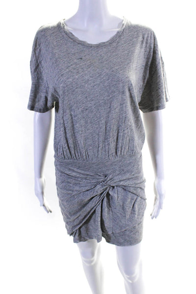 IRO Womens Cotton Ruched T-Shirt Mini Dress Gray Size M