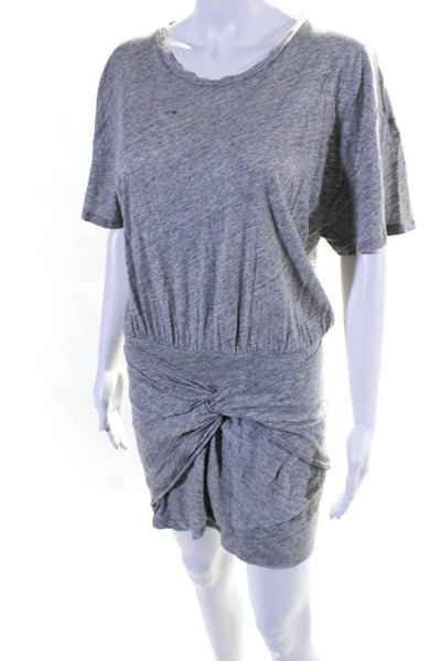 IRO Womens Cotton Ruched T-Shirt Mini Dress Gray Size M