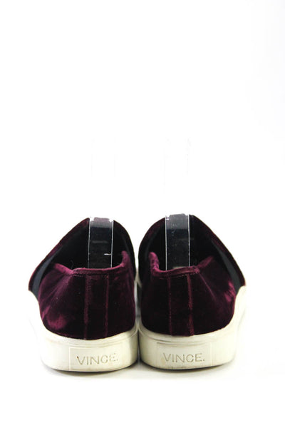 Vince Women's Velvet Slip On Sneaker Shoe Purple Size 6