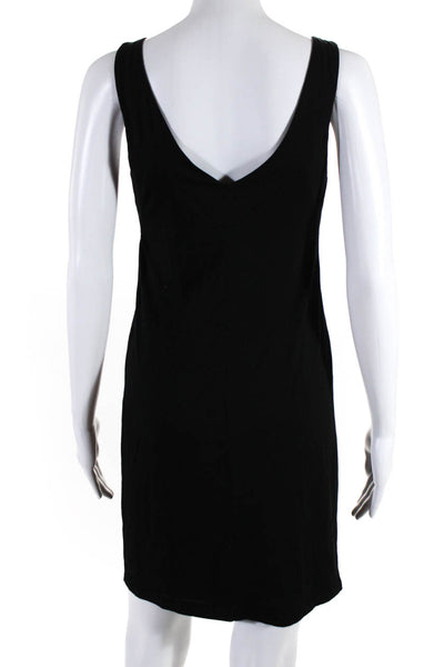 Searle Womens Scoop Neck Sleeveless Solid Midi Dress Black Size 8