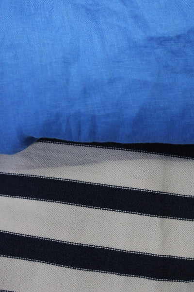 J Crew Womens Solid Linen Stripe Fringe Shirt Tank Blouse Blue Size XS/2 Lot 2