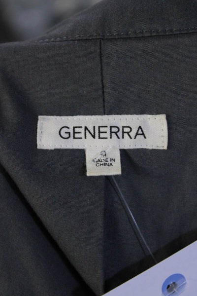 Genera Womens Scoop Neck Woven Boucle 3/4 Sleeve Jacket Gray Size 0