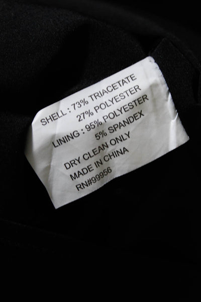Shoshanna Womens Solid Zip V Neck Ruched Bodycon Mini Dress Black Size 2