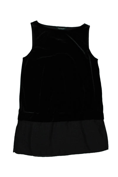 LAUREN Ralph Lauren Womens Velour Sheer Tank Top Blouse Black Size S Lot 2