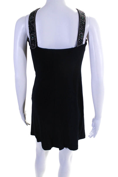 David Meister Womens Jeweled Embroidered Beaded Tank Top Mini Dress Navy Size 2