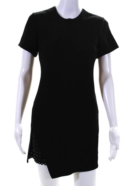3.1 Phillip Lim Womens Back Zip Grommet Tiered Trim Short Dress Black Size 2