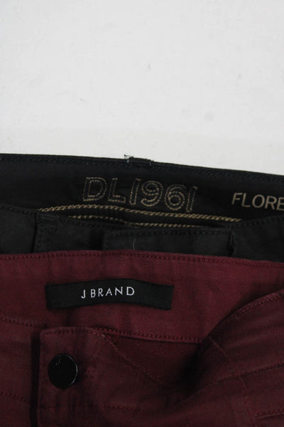 DL1961 J Brand Womens Florence Jeans Black Red Size 25 26 Lot 2