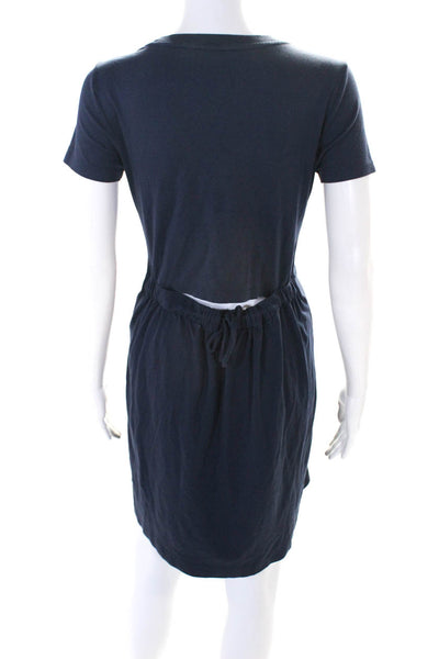 Theory Womens Short Sleeve Jersey Sheath Tee Shirt Dress Navy Blue Size Small