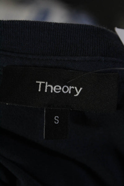 Theory Womens Short Sleeve Jersey Sheath Tee Shirt Dress Navy Blue Size Small