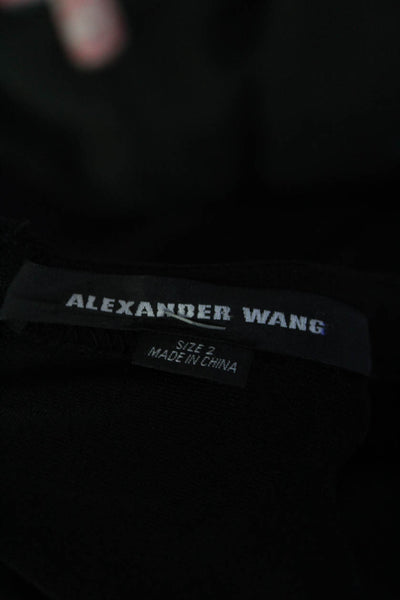 Alexander Wang Womens Back Zip Grommet Mesh Sleeve Mini Dress Black Size 2