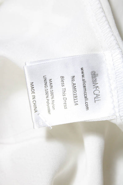 Alice McCall Womens Short Sleeve Lace Overlay V Neck Midi Dress White Size 4