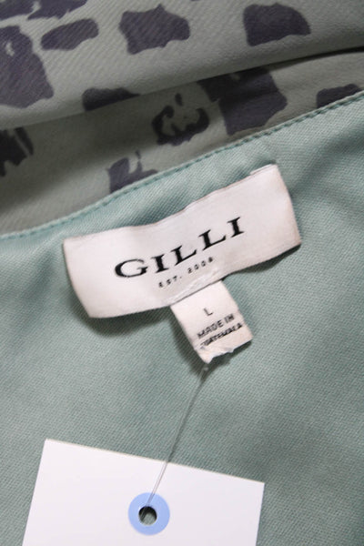 Gilli Womens Spaghetti Strap V Neck Abstract Shift Dress Gray Size Large