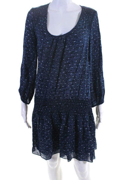 Joie Womens Silk Abstract Print A Line Dress Blue Size Extra Small