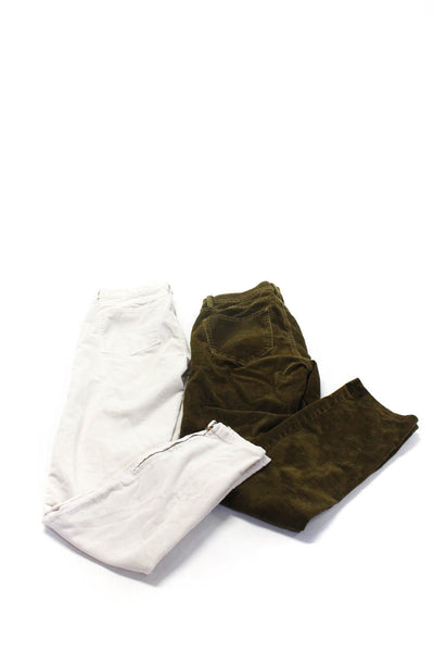 Madewell Women's Corduroy Skinny Pant Green Beige Size 25 Lot 2