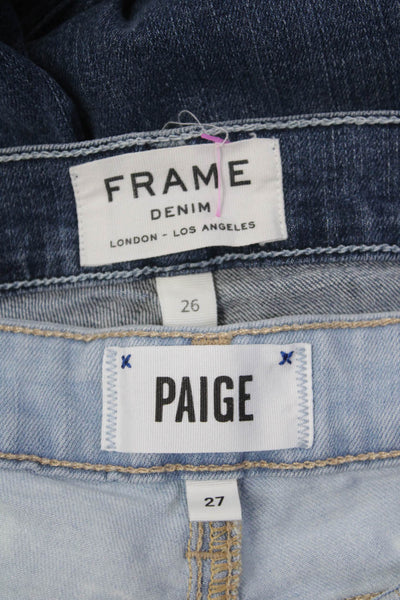 Paige Women Skinny Light Wash Five Pocket Frame Dark Wash Size 26 Denim Size 27