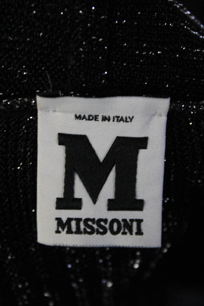 Missoni Women's Sequin Cowl Neck 3/4 Sleeve A Line Mini Dress Black Size S