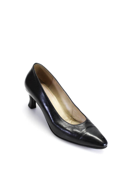 Bruno Magli Womens Round Pointed Toe Spool Heels Black Size 6.5