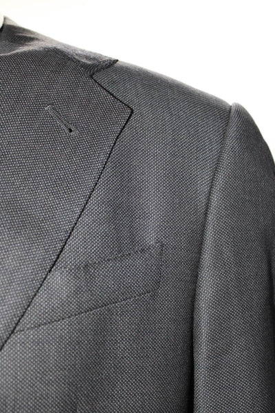 Armani Collezioni Mens Wool Two Button Blazer Jacket Pants Suit Gray Size 40