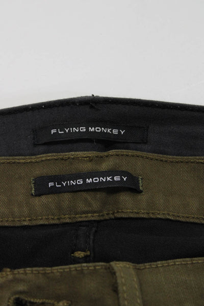 Flying Monkey Womens Gray Black Trim Mid-Rise Skinny Jeans Size 26 Lot 2
