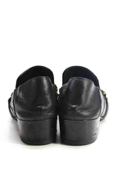 Veronica Beard Womens Jaxon Glove Nappa Chain Mules Black Leather Size 38 8