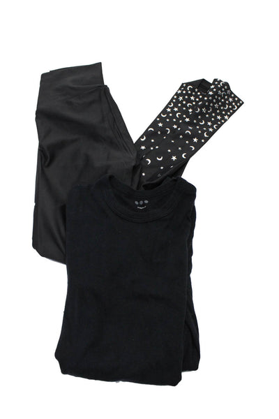 Three Dots Beach Riot Women's T-Shirt Embellished Leggings Black Size XS Lot 2