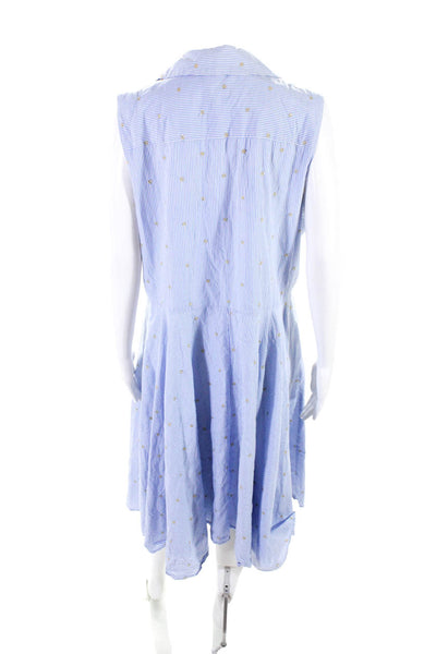 Badgley Mischka Womens Blue Stripe Day Dress Size 16 14186522