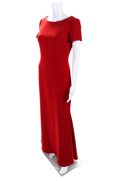 Badgley Mischka Womens Red Cascade Gown Size 4 10428938