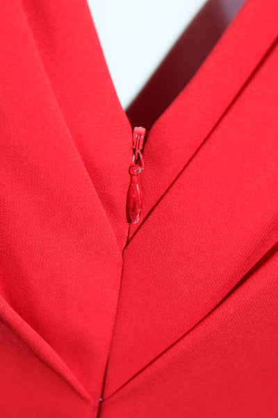 Badgley Mischka Womens Red Cascade Gown Size 4 10428938