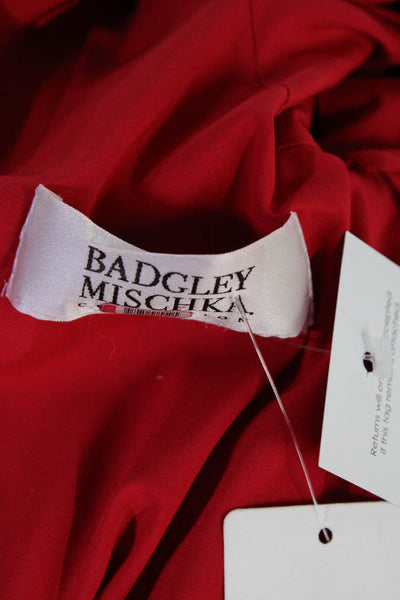 Badgley Mischka Womens Red Cascade Gown Size 6 13450153