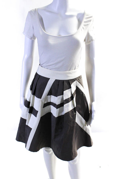 Reiss Women's Zipper Pleated A-Line Skirt Multicolor Size 4