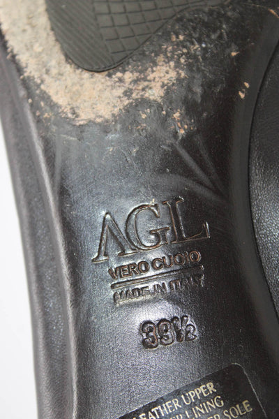 AGL Attilio Giusti Leombruni Women's Low Heel Cap Toe Pumps Brown Size 39.5